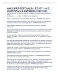 AMLS PRE-TEST &lpar;ALS&rpar; - STUDY 1 of 2&lpar; QUESTIONS & ANSWERS&rpar; 2022