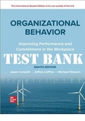 TEST BANK for Organizational Behavior: Improving Performance and Commitment in the Workplace 8th Edition. All Chapter 1-16. 705 Pages.