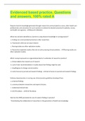 Evidenced based practice&comma; Questions and answers&comma; 100&percnt; rated A