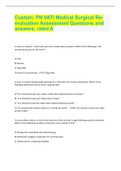 Custom: PN VATI Medical Surgical Re-evaluation Assessment Questions and answers, rated A