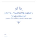 Unit 8  Computer Games Development Assignment 1 PART 2 (Investigate Technologies used in computer gaming)