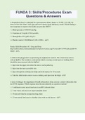 FUNDA 3&colon; Skills&sol;Procedures Exam Questions & Answers &vert; 110 Questions with 100&percnt; Correct Answers &vert; Updated & Verified &vert; 27 Pages