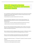 Exam &num;3&colon; Integrative Nursing&colon; Foundations&comma; Questions and answers&period; 2022&sol;2023&period; Rated A