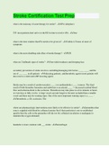 Stroke Certification Test Prep &vert; 90 Questions with 100&percnt; Correct Answers &vert; Updated & Verified