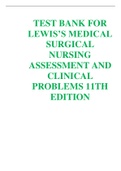 TEST BANK FOR LEWIS&rsquo;S MEDICAL SURGICAL NURSING 11TH EDITION HARDING CHAPTER 1-68&vert;COMPLETE GUIDE