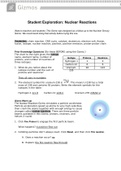 Gizmos Student Exploration| Nuclear Reactions Answer Key [100% correct] UPDATED 20222023