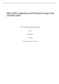 WGU C493&colon; Leadership and Professional Image Task 2 Portfolio 2020 &Tab;