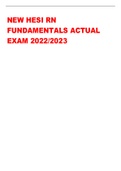 NEW HESI RN  FUNDAMENTALS ACTUAL  EXAM 2022/2023