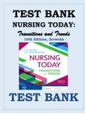 Test Bank for Nursing Today: Transition and Trends 10th Edition by Zerwekh  Evolve Resources for Nursing Today, Transition and Trends, 10th Edition by Zerwekh Test Bank