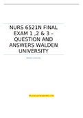NURS 6521N FINAL   EXAM 1 ,2 & 3 – QUESTION AND ANSWERS WALDEN UNIVERSITY | best for 2022/2023 exam | Verified 