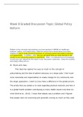 NR 506 Week 8 Graded Discussion Topic Global Policy Reform