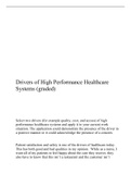 NR 506 Week 5 Graded Discussion Topic Drivers for High Performance Healthcare