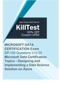 MICROSOFT DATA CERTIFICATION Exam DP-100 Questions V12.02 Microsoft Data Certification Topics - Designing and Implementing a Data Science Solution on Azure