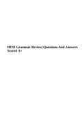 HESI Grammar Review| Questions And Answers Scored A+.