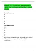 Econ B 251 Final Exam Questions with 100&percnt; Correct Answers &vert; Verified &vert; Latest Update