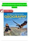 Test Bank for World Regional Geography&comma; 7th Edition by Joseph J&period; Hobbs Chapter 1-11 All Chapters Complete Guide A&plus; ISBN-9780357034071 Newest Version 2024 Instant Pdf Download