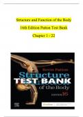 Structure and Function of the Body 16th Edition Patton Test Bank