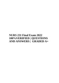 NURS 231 Pathophysiology Final Exam 2022 100%VERIFIED | QUESTIONS AND ANSWERS | GRADED A+.