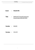 NCLEX&lowbar;RN&lowbar;V12&period;35&lowbar;&lowbar;865&lowbar;questions-TEST BANK Q&dollar;A 100&percnt;