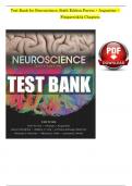 Neuroscience 6th Edition Test Bank by Purves | 100% Correct Answers | 34 Chapters