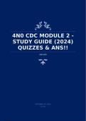 4N0 CDC MODULE 2 - STUDY GUIDE &lpar;2024&rpar; QUIZZES & ANS&excl;&excl;