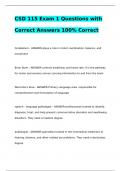 CSD 115 Exam 1 Questions with Correct Answers 100&percnt; Correct