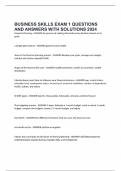 BUSINESS SKILLS EXAM 1 QUESTIONS AND ANSWERS WITH SOLUTIONS 2024
