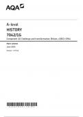 AQA A-level HISTORY 7042&sol;1G Component 1G Challenge and transformation&colon; Britain&comma; c1851&ndash;1964 Mark scheme June 2024