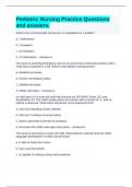 Pediatric Nursing Practice Questions and answers&period;