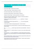 PEDIATRIC NURSING EXAM AND ANSWERS&period;1 