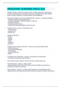 PEDIATRIC NURSING ROLE Q&sol;A