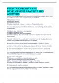 PEDIATRIC GROWTH AND DEVELOPMENT PRACTICE AND ANSWERS&period;