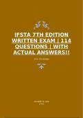 IFSTA 7TH EDITION WRITTEN EXAM &vert; 114 QUESTIONS &vert; WITH ACTUAL ANSWERS&excl;&excl;
