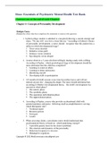 Test bank for Essentials of psychiatric mental health Shuo&comma; Complete Guide A&plus;
