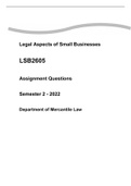 LSB2605 Assignment Questions Semester 2