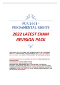 FUR2601 – FUNDAMENTAL RIGHTS -2022- EXAM REVISION PACK -MEMOS + DETAILED NOTES + CASES + ADDITIONAL QUESTIONS & ANSWERS FOR EXAM PREP -100% PASS - BUY QUALITY !!- VIEW PREVIEW PAGES NOW⭐⭐⭐⭐⭐