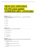 NRNP 6552 MIDTERM EXAM Latest update &lpar;VERIFIED 100&percnt; ANSWERS&rpar;