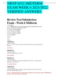 NRNP 6552 MIDTERM EXAM WEEK 6 2021&sol;2022 VERIFIED ANSWERS 