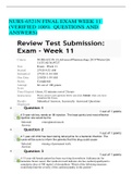 NURS-6521N FINAL EXAM WEEK 11 (VERIFIED 100%  QUESTIONS AND ANSWERS)