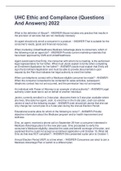 UHC Ethic and Compliance &lpar;Questions And Answers&rpar; 2022