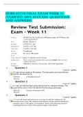 NURS-6521N FINAL EXAM WEEK 11 (VERIFIED 100% SUCCESS  QUESTIONS AND ANSWERS)