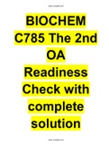 BIOCHEM C785 The 2nd OA Readiness Check with complete solutions Manual Complete Guide A+