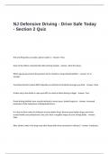 NJ Defensive Driving - Drive Safe Today - Section 2 Quiz