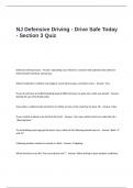 NJ Defensive Driving - Drive Safe Today - Section 3 Quiz