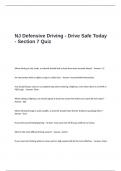 NJ Defensive Driving - Drive Safe Today - Section 7 Quiz