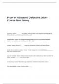 Proof of Advanced Defensive Driver Course New Jersey Test Questions and Answers