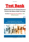 Employment Law for Human Resource Practice 6th Edition Walsh Test Bank