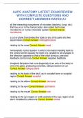 AAPC ANATOMY LATEST EXAM REVIEW  WITH COMPLETE QUESTIONS AND  CORRECT ANSWERS RATED A&plus;