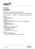 AQA A-level HISTORY Component 2G The Birth of the USA&comma; 1760&ndash;1801 question paper 2024 june 7042&sol;2G