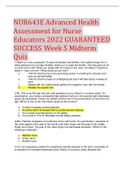 NUR643E Advanced Health Assessment for Nurse Educators 2022 GUARANTEED SUCCESS Week 5 Midterm